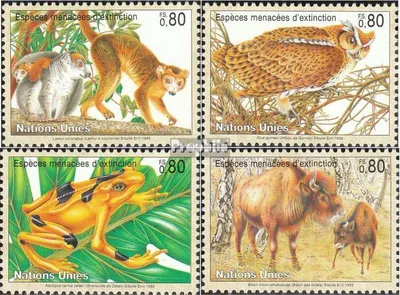 Produktbild von Briefmarken UNO - Genf 1995 Mi 263-266 (kompl.Ausg.) gestempelt Gefährdete Tiere