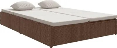 Produktbild von vidaXL Sonnenliege mit Auflagen Poly Rattan Braun
