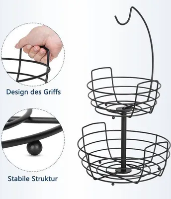 Produktbild von Famanu Obstkorb 2-stöckig - Schwarz