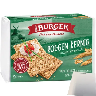 Produktbild von Burger das Landknäcke Roggen Kernig rustikal aromatisch (250g Packung) + usy Block