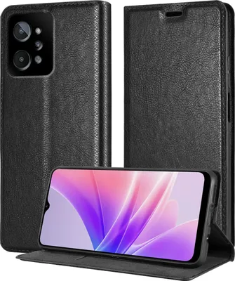 Produktbild von Cadorabo Hülle für Realme C31 in NACHT SCHWARZ Schutzhülle mit Magnetverschluss, Standfunktion und Kartenfach Flip Case Cover Etui Handy Klapp Hülle Book Tasche
