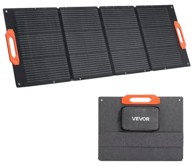 Produktbild von VEVOR 150W Faltbares monokristallines Solarpanel, 23% Effizienz tragbarer ETFE Mono Solarpanel-Ladegerät mit MC4-Ausgang, Type-C, QC3.0 USB- und DC-Ports, IP67 wasserdicht für Powerstations Camping Wandern, 1x150W, Einseitig