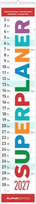 Produktbild von Superplaner Kalender 2027, 17x85 cm, Ferientermine DE/AT/CH, übersichtliche Gestaltung