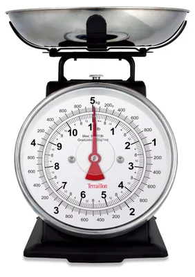Image de TERRAILLON - Balance de cuisine vintage, avec tare manuelle, grand cadran et bac de 1 litre