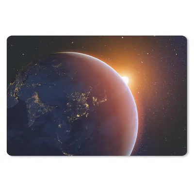 Produktbild von MuchoWow® Mauspad Mousepad Sonnenaufgang über der Erde 27x18 cm - Mousepads - Maus Mat - Pad - Mausunterlage - Büroartikel - Desk Matten
