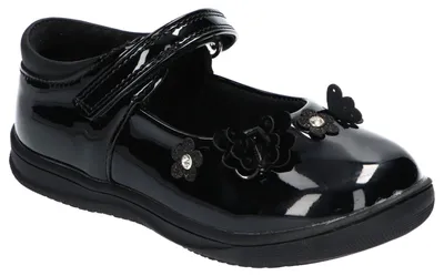 Produktbild von American Club AK10, Mädchen Ballerinas Klettverschluss Leder-Einlegesohle bequem, Schwarz 26