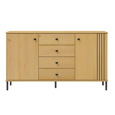 Produktbild von Woodroom Sideboard Kiefer massiv eichefarbig lackiert 140x80x40 cm