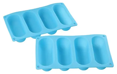 2er-Set Silikon-Hotdogbrötchenformen, backofenfest, 22 cm