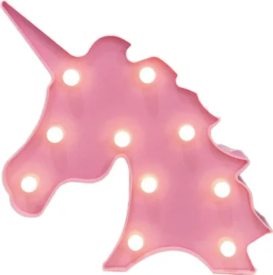 Obrázek produktu pro LED Leuchtschild, 3D Aufsteller Einhorn Unicorn rosa, ca. 25,3 x 25 x 3 cm