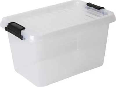 Produktbild von 22x Scharnierbox 5,5L Transparent Deckel Aufbewahrung Spielzeugkisten Ordnung