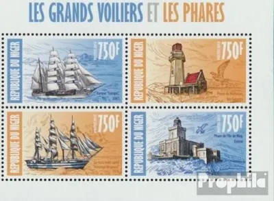 Produktbild von Briefmarken Niger 2013 Mi 2298-2301 Kleinbogen (kompl. Ausg.) postfrisch Segelschiffe und Leuchttürme