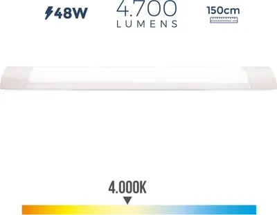 Image de Réglette Led Edm 48w 4000k éclairage Puissant Lumière Du Jour 4000k 4700lm - Edm
