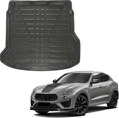Image de Tapis De Coffre Sur Mesure Pour Maserati Levante GT Depuis 2016, Noir, Antidérapant, Bord Haut, Toutes Saisons