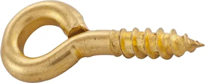 Produktbild von Ringschraube mit Holzgewinde Wandhaken Haken 10x25 mm Stahl vermessingt