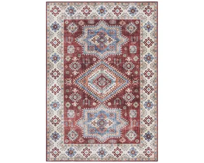 Zdjęcie produktu dla Dywan orientalny do salonu 160x230cm, czerwono kremowy płasko tkany