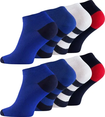 Produktbild von Vincent Creation® Sneaker Socken 8 Paar Ringel und Uni 39-42