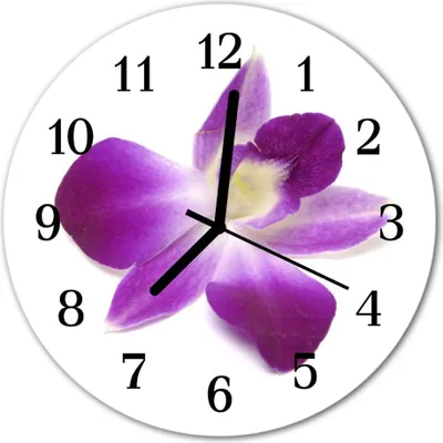 Produktbild von Glasuhr Wanduhr Küchenuhr Echt-Glas 30fi cm Blume Orchidee rosa