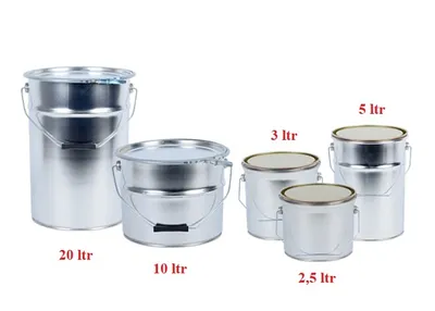 Produktbild von 5Ltr. Leereimer mit Henkel Weissblech blank inkl. Deckel, H=238mm