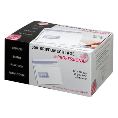 Obrázek produktu pro MAILmedia obálka REVELOPE, DIN C5, s okénkem s patentovanou technologií uzavírání, s tavným lepidlem, - 1 kus (30053105)
