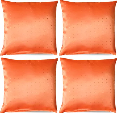 Produktbild von 4er Set Kissenhülle 40x40 cm orange mit Reißverschluss als Deko