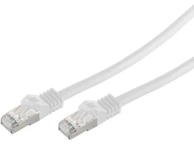 Zdjęcie produktu dla Kabel krosowy RJ45 z surowym kablem CAT 7 PIMF biały 1m