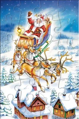 Produktbild von Puzzle 24 Teile Postkarte Santa im Himmel 900541 Castorland