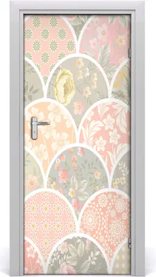 Produktbild von Tulup Türaufkleber 85x205 cm Dekorative Aufkleber Selbstklebend Wasserdichte Tapete Abnehmbar Schlafzimmer Wohnzimmer Wohnkultur - Blumenmuster