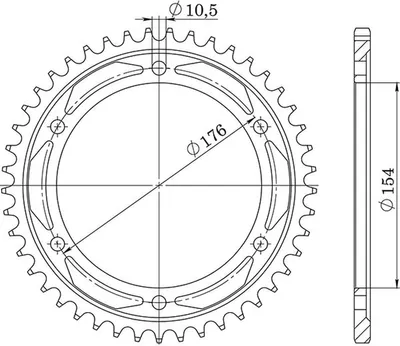 Imagen del producto de Piñón de cadena Supersprox 530 - 43 dientes () RFE-1340:43-BLK | ID 154,0 | LK 176,0 | 6 agujeros / 6 agujeros