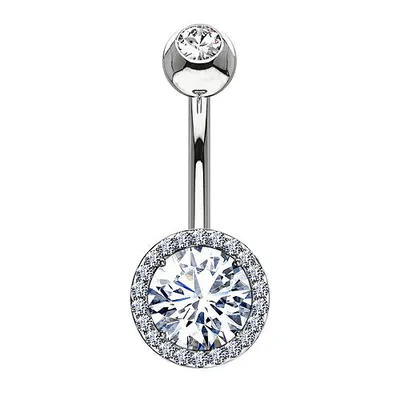 Produktbild von Taffstyle Bauchnabelpiercing Bauchnabelpiercing Banane Schmuck Stecker Doppel Multi Kristalle, Silber