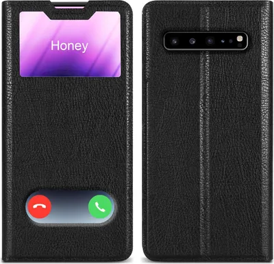 Obrázok produktu pre Cadorabo Protective Case for Samsung Galaxy S10 5G Case in Black Puzdro na mobilný telefón typu kniha Cover Etui