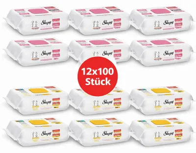 Produktbild von Sleepy Easy Clean Oberflächenreinigungstücher – 6x100 Gelb + 6x100 Pomelo | Reinigungstücher Set