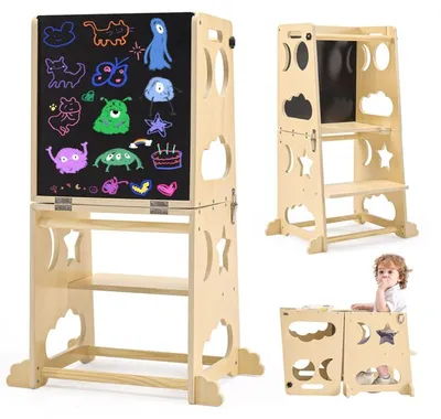 Immagine prodotto di Torre educativa 3-in-1 per bambini, con lavagna