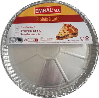 Produktbild von Aluminium-Tarteform 247 mm, 3 Stück - Embal'alu