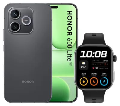 Image de Honor BUNDLE 600 LITE 256GB V BLACK+WATCH 2i BLACK 16,8 cm (6.6") Double SIM 5G 16 Go 256 Go 6520 mAh Noir