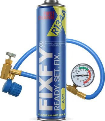 Zdjęcie produktu dla Zestaw do uzupełniania klimatyzacji FIXFY FIRST CHARGE 500 ml – DUŻA PUSZKA + wąż do R134a