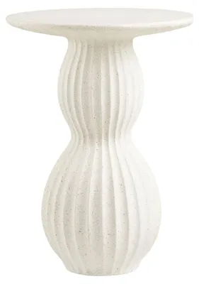 Immagine prodotto di Tavolino da appoggio Newtown in fiberclay bianco forma organica ø40x55 cm