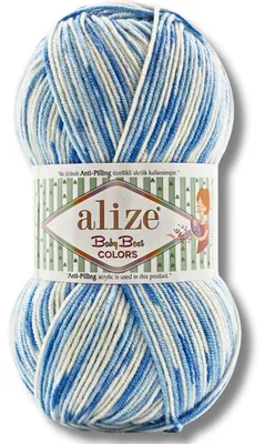 Zdjęcie produktu dla Alize 1x 100g Baby Best Colors – włóczka z efektownym przejściem kolorów, antykulkowa, idealna do szydełkowania i robienia na drutach (8037)