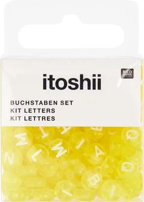 Produktbild von Buchstaben Mix Rund Gelb 165 Stück