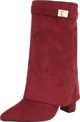Produktbild von Ital-Design Damen Stiefel Leicht gefüttert Wildlederoptik High-Heel Stiefel 90169652 Weinrot Gr. 38