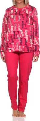 Produktbild von Normann Damen langarm Schlafanzug Pyjama - auch in Übergrössen ; pink , 40