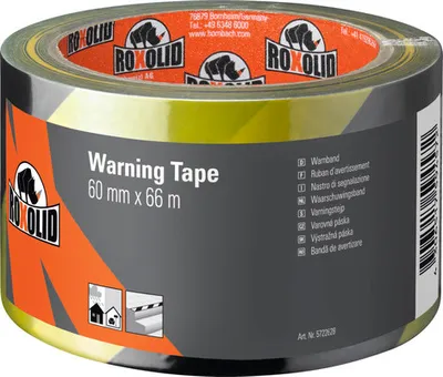 Produktbild von ROXOLID Warning Tape Warnband schwarz/gelb 60 mm x 66 m