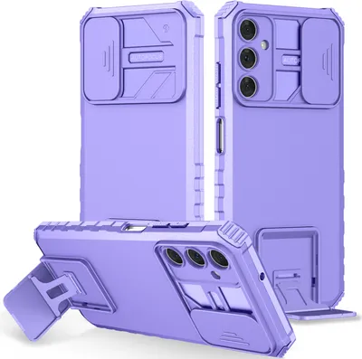 Obrázek produktu pro Pouzdro pro Samsung Galaxy A05S dvouvrstvé robustní, vojenská ochrana pouzdro s stojánku a posuvnou ochranou kamery Fialová
