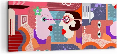 Produktbild von Bild auf Leinwand - Leinwandbild - Abstraktion modern - 120x50cm - Wand Bild - Wanddeko - Leinwanddruck - Bilder - Kunstdruck - Wanddekoration - Leinwand bilder - Wandkunst - AB120x50-3984