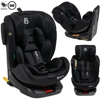 Image de Bebelissimo - Siège enfant Leto 40-150 cm - 360° - RWF/FWF - ISOFIX - TOP TETHER - Harnais 5 points - Appuie-tête réglable - black
