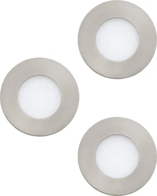 Produktbild von FUEVA 1 Einbauleuchte Einbaulampe Deckenlampe Deckenleuchte - Ø8,5 x ET30 cm - nickel-matt - 3X2,8W inkl.