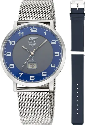 ETT Eco Tech Time EGS-11621-32MS Funk-Solar Herrenuhr Atacama Edelstahl mit 2 Bändern 1