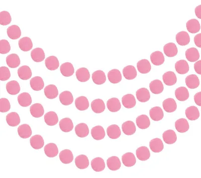Immagine prodotto di 4 ghirlande di pompon, lunghezza 2 metri, colore rosa, con 20 palline di feltro per ghirlanda