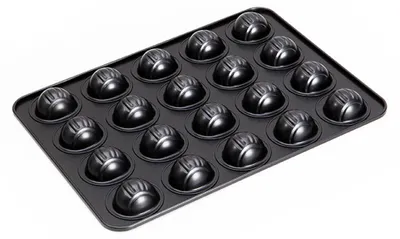 Obrázek produktu pro Mini forma na koláčky s 20 důlky s nepřilnavým povrchem, profesionální plech z uhlíkové oceli s nepřilnavým povrchem do trouby
