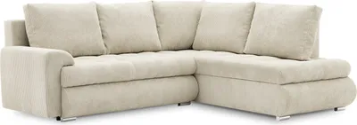 Produktbild von Ecksofa TOKIO V PRO mit Schlaffunktion und Bettwäschebehälter. Eleganter POSO-Stoff 100 Rechts (muster 1)