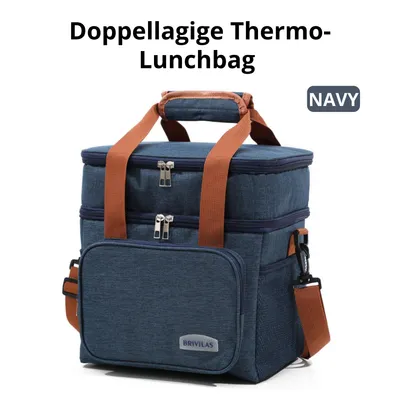 Produktbild von Doppellagige Thermo-Lunchbag – Isolierte Kühltasche 25L, Auslaufsicher & Wasserdicht – Große Kapazität für Arbeit, Schule, Picknick & Reisen – Navy